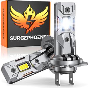 Surgephoenix H7 Light Bulbs, 50000LM Super Brighter, 1:1 Mini Size,6500K Cool White Tail Light Covers H7 Fog Light Bulbs or Off Road Light Pack of 2