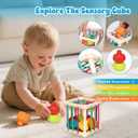 LearnToy Baby Toys 18-36 Months, Montessori 7-in-1 Activity Set - Stacking Blocks, Infant Teething Toy & Sensory Bin, Baby Boys & Girls Gifts