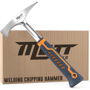 Mutt Tools 14oz Head Weight Welding Chipping Hammer - Professional Slag Hammer for Welders - Forged Steel Impact Tool for Metal Work - Welding Hammer