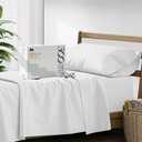 Mayfair Linen 100% Cotton Bed Sheets Twin Sheet Set - 500 Thread Count Sheets Twin Size 3 PC Set (Ivory), Soft, Cooling, Hotel-Quality 16" Deep Pocket Sateen Weave Cotton Bedsheet for Dorm Room