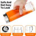 Glass Juice Bottles 4 Pack 16 oz - Wide Mouth Glass Water Bottles with Lids - for Juicing, Protein, Smoothie, Milk, Reusable, BPA Free, Stainless Steel Lids, Blender, Shaker Bottle (500ml)