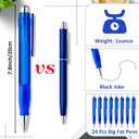 Maitys 24 Pcs Big Fat Pens for Arthritis Hands Easy Grip Giant Jumbo Pens Bulk with Large Capacity Ink Retractable Black Ink Ballpoints Thick Pen Enhanced Writing Stability for Office Warehouse(Blue)