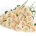 PARTY JOY 20PCS Artificial Flowers, Silk Flower Realistic Roses Bouquet Long Stem for Home Decor Wedding Decoration