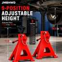 Jack Stands, 3 Ton Jack Stand with Double Pin Locking, Safety Stands for Home Garage Vehicle Repair Car Lift Supports Jack, 1 Pair, Red