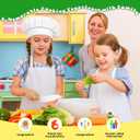 Montessori Kitchen Toys for Toddlers-Kids Knife Set for Real Cooking 15 Pieces Children Safe Knives Cooking Cutting Sets for Kids Toddler Toys Stocking Stuffers Gifts for Kids