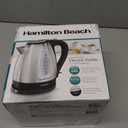 Hamilton Beach Electric Tea Kettle, Water Boiler & Heater, 1.7 Liter, Cordless Serving, 1500 Watts for Fast Boiling, Auto-Shutoff and Boil-Dry Protection, Stainless Steel (40880)