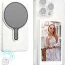 Magnetic Phone Vlog Selfie Monitor Screen  Back Camera Selfie Monitor  1080P Display can Wirelessly Connect to Mobile Phones  Rear Camera Selfie Screen with Remote Controller(White)