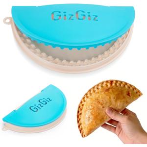 GizGiz Double-Serrated Tortilla Sealer, Empanada Maker Press, Tortilla Crimper for 8 Inch Tacos, Burrito Tortilla & Quesadilla, BPA-Free, Dishwasher Safe, Blue