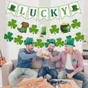 St. Patricks Day Decorations Set- Saint Patricks Day Hanging Swirls, Lucky Green Clover Hanging Banners, Saint Patrick's Day Decor, Shamrock Hanging Ornaments, Irish Party Favors Indoor Outdoor