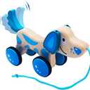 Wooden Pull Dog Toy Wooden Walk Pull Along Toy with String Toy Montessori Toddler Pull Toys for Walking Toddlers