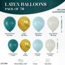 2 x KatchOn Happy Birthday Balloon Set, Pack of 71 | Peacock Blue, Gold, Haze Blue and Sand White Balloon Garland Kit, Cream Happy Birthday Balloon Banner, 71 Count