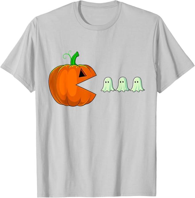Halloween Pumpkin Funny Ghosts Boys Kids Women Men T-Shirt, Small