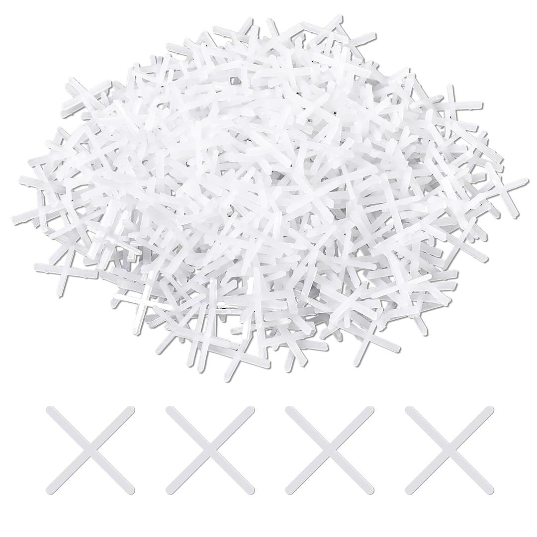1/8 Inch Tile Spacers, 500 Pcs Cross Tile Leveling Clips Floor Wall Plastic Tiles Shim for Various Types of Ceramic Tiles Installation Leveling