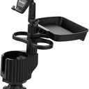 Car Cup Holder Tray - Adjustable Car Cup Holder Phone Mount with Food Tray 5 in 1 Swivel Expander for All Purpose, Automotive Extender Accessories Gifts for Auto Trucker Road Trip