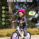 besrey Toddler Balance Bike 2 Year Old, All-Metal Frame | 12" Motion-Activated Lighting Wheels | All-Terrain | Kids Bike with Padded Adjustable Seat | Gift Bike for Boys Girls 2 3 4 5 Years Old (White)