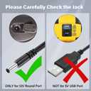 UL Listed 12V Power Cord for Stanley SL10LEDS Charger for Fatmax SL5W09 10 Watt LED Lithium-Ion Rechargeable Spotlight AC/DC Adapter Compatible with FL3WBD FL5W10 SL1M09 Flashlight Adaptor