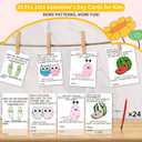 2 x Valentines Day Gifts for Kids for Kids 24 Pcs Paint Watercolor Joke Valentines Cards,Valentine's Day Gifts for Boys Girls Classmates School,with Paintbrush