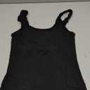 BAMBOO COOL Shelf-Bra Lingerie Camisole for Women Basic Tank with Adjustable Strap Soft Undershirt (Small, Black)