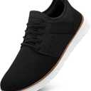 LEZTA Mens Casual Shoes Fashion Sneakers Quickly Put on Men's Dress Shoes Lightweight Breathable Mesh Oxfords Walking Shoes (43, Black)