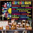 Nepnuser Hispanic Heritage Month Photo Booth Backdrop Latino Spanish Speaking Countries Flags School Classroom Decorations Indoor Outdoor Wall Decor-5.93.6ft