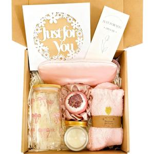 Self Care Gifts for Women, Teen Girl Gifts Trendy Stuff, Birthday Valentines Day Gift Box Set for Best Friend, Sister, Daughter, Friends - Pink