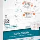 PrintWorks Printable Raffle Tickets With Tear-Away Stubs for Events & Fundraisers - 2000 Custom Tickets (Size 2.125" x 5.5") - 8 per Sheet - 250 Sheets (8.5" x 11") - Made in the USA - White (04296)