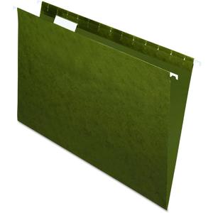 Pendaflex Recycled Hanging File Folders, 25 Pack, Green, Legal Size (8.5" x 14"), 5 Tab Positions, Includes Tabs and Inserts, Eco-Friendly Hanging Files for Office and Document Organization