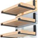 Heavy Duty Brackets 12 Inch (1/5") Thick, 6 Pack Floating Hidden Shelf, Rustic Industrial With Modern Iron Finish