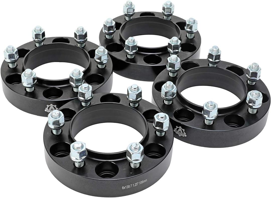 Wheel Spacer Set of 4-6 Lug 1.25 inch 32mm Hub Centric 6x5.5 - Compatible with Toyota Vehicles - 1996-2018 4Runner, 01-07 Sequoia, 2001-18 Tacoma, 00-06 Tundra, FJ Cruiser - 6x139.7mm