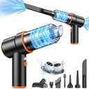 KMM Handheld Car Vacuum Cleaner, 11000PA Vacuum Cleaner & Air Duster, 120W High Power Vacuum Portable Cordless, Hand Held Vacuum Rechargeable with Multi-Nozzles & LED Light for Home, Car, Office