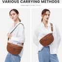 LOVEVOOK Fanny Packs for Women Cross Body, Vegan Leather Belt Bag for Women, Waterproof Sling Purse Fashion Waist Pack Designer Chest Bum Bag with Boho Style Strap