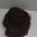 Alebery 27 Inch Drawstring Ponytail Extension for Black Women Deep Curly Ponytail Extension Synthetic Mixed with Human Hair Hairpieces Afro Kinky Curly Pony Tail for Daily Use (Burgundy)