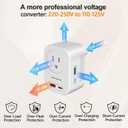 Voltage Converter US to Europe, 220V to 110V Converter for European Travel, Power Converter for Europe with 20W PD,2 Type-C Port 2 USB-A,Power Plug Combo for Italy Spain Greece - White-AD