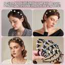 4PC Wave Pearl Hairbands for Women - Non-Slip Teeth Design, Comfortable Headbands for Daily & Special Occasions (Set of 4, One Size)