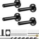 4pcs Wall Shelf Brackets Heavy Duty Floating Shelf Bracket Hidden,Invisible Black Shelving Brackets Decorative Floating Shelf Hardware Heavy Duty,Metal Shelf Support Bracket (4 inch-4pcs)