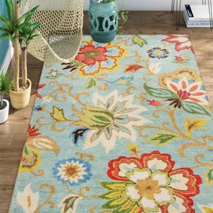 Lahome Collection Modern Floral Area Rug - 4x6 Large Entryway Non-Slip Washable Rug Accent Distressed Colorful Vintage Throw Rugs Floor Carpet for Living Room Bedrooms Rug Decor (4X 6, Paisley)