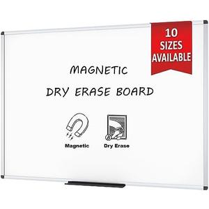 VIZ-PRO Dry Erase Board/Magnetic Whiteboard, 59 x 39 Inches, Large Wall Mounted Board for School Office and Home '
