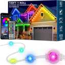 100FT Permanent Outdoor RGB Lights,IP67 Waterproof Smart LED Eaves Lights with App/Remote Control,for Christmas and All Holiday Decor,Daily and Accent Lighting,House Roof and Garden Lighting