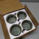 Espresso Cup with Saucer - 6 Ounce Ceramic Espresso Mugs Set of 4, Cappuccino Cups Set, Latte Coffee Cups for Coffee, Cafe Mocha, Tea, Green