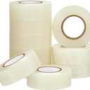 Meooeck 10 Rolls Multipurpose Hockey Tape Adhesive Shin Pad Sock Stick Tape for Ice Skate Sports Hockey Gifts Gear Equipment (22 Yard, Clear White)