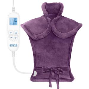RENPHO Electric Heating Pad for Back, Mothers Day Gifts & Birthday Gifts for Women Men Mom Dad, FSA Eligible & HSA Store, Neck and Shoulder Heat Pad, Fast Heating, 24"x33", ETL Certified, Purple