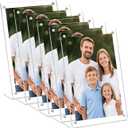 Acrylic Magnetic Picture Frames 5x7 inch, Set Of 6 Clear Slanted Back Frameless Transparent Photo Frame for Desktop Display, Standing Photo Display Holder for Home, Office