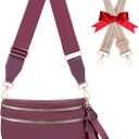 Checkered Crossbody Bag Bum Bags for Women Large Nylon Checkered Purse Fanny Packs Sling Bag, Bonus with a Extra Strap