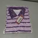 GORLYA Girls Striped Polo Collared Button Shift Straight Casual Loose Midi Dress 6-14Y (GOR1258,6Y,Purple Stripe)