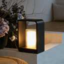 MIXL-Small Outdoor Solar Light,Waterproof Black Floor Lantern,Decorative Solar Garden Light,Modern Outdoor Lamp Suit for Driveway Yard Patio and Poolside