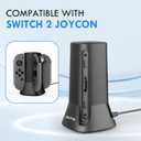 Charging Dock for 2025 Nintendo Switch 2 JoyCon Controllers, 4-Slot Charger Station for Switch 2 Joy-Con Controllers, Magnetic & Weighted Base, LED Indicators, with USB-C Cable and 2 Wirst Strap
