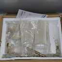 Modern 2 Light Linear Chandeliers for Dining Room, Gold Linear Light Fixture with White Pleated Fabric Shade,Traditional Pendant Lights for Kitchen Island,Restaurant