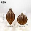 WDS WONDROUS Christmas Ball Ornaments, Vintage Ball & Teardrop Xmas Tree Ornament Set, Hanging Assorted Glass Balls for Holiday Home Party Decor (9Pcs, Brown & Gold Line)