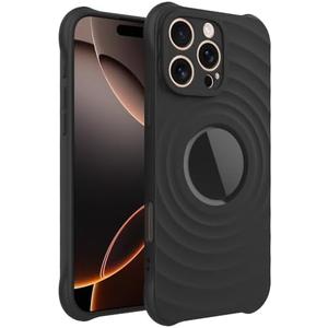 GUNPRIO Case for iPhone 14 Pro, Thin Slim Stylish Ripple Pattern Design, iPhone 14 Pro Protective Cover 6.1 inch, Black, Pack of 3
