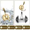 Metal Suction Cup, Heavy Duty Double Hooks for Bathroom, Kitchen, Wall, Cabinet, Car - 2 Pack, Rustproof & Waterproof Adhesive Hooks for Organizing Towels, Keys, Coats, Hats (Gold)
